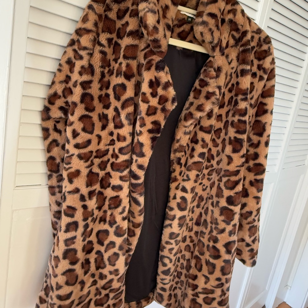 Kerrick Brown Leopard Print Teddy Jacket